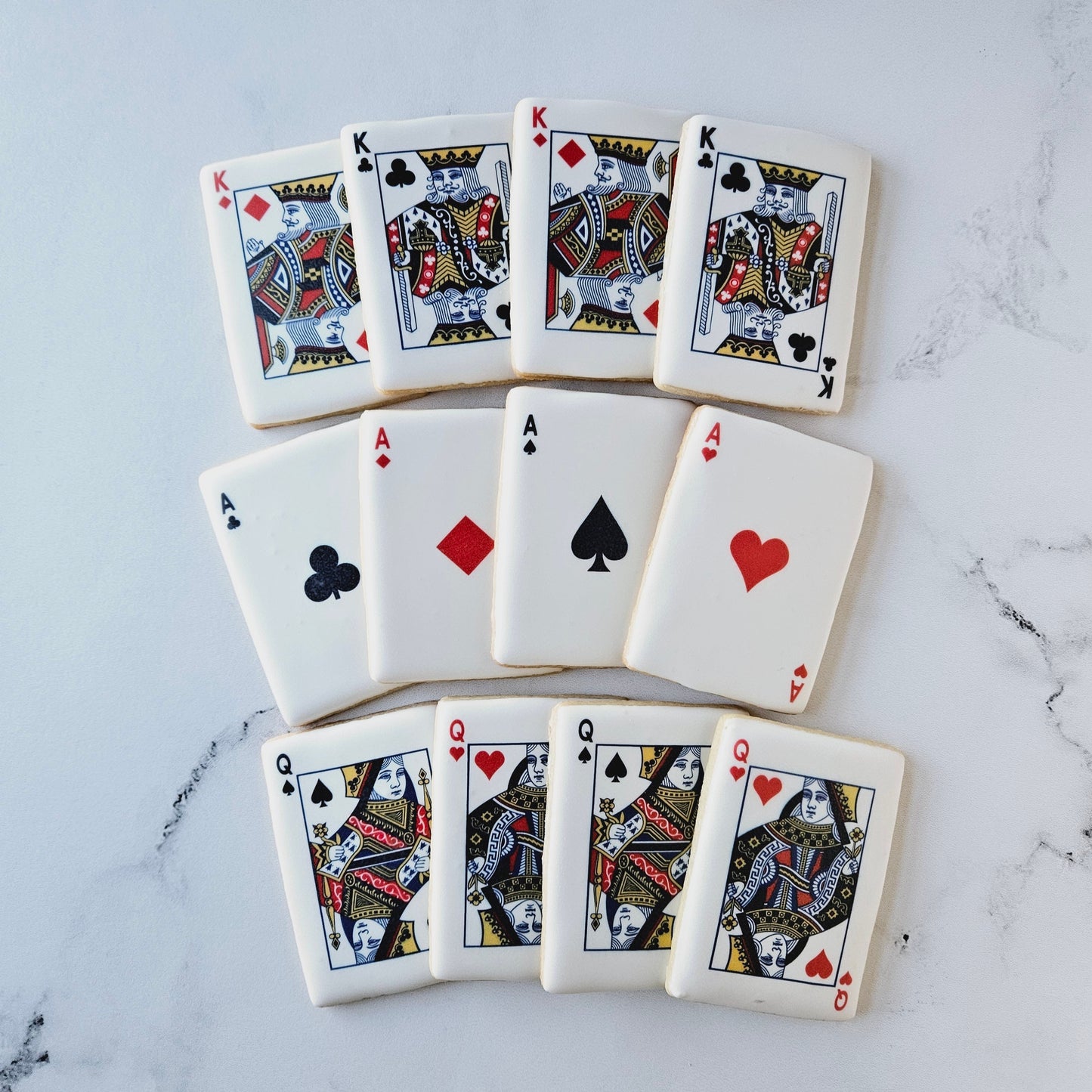 rectangle logo cookies
playing card cookies