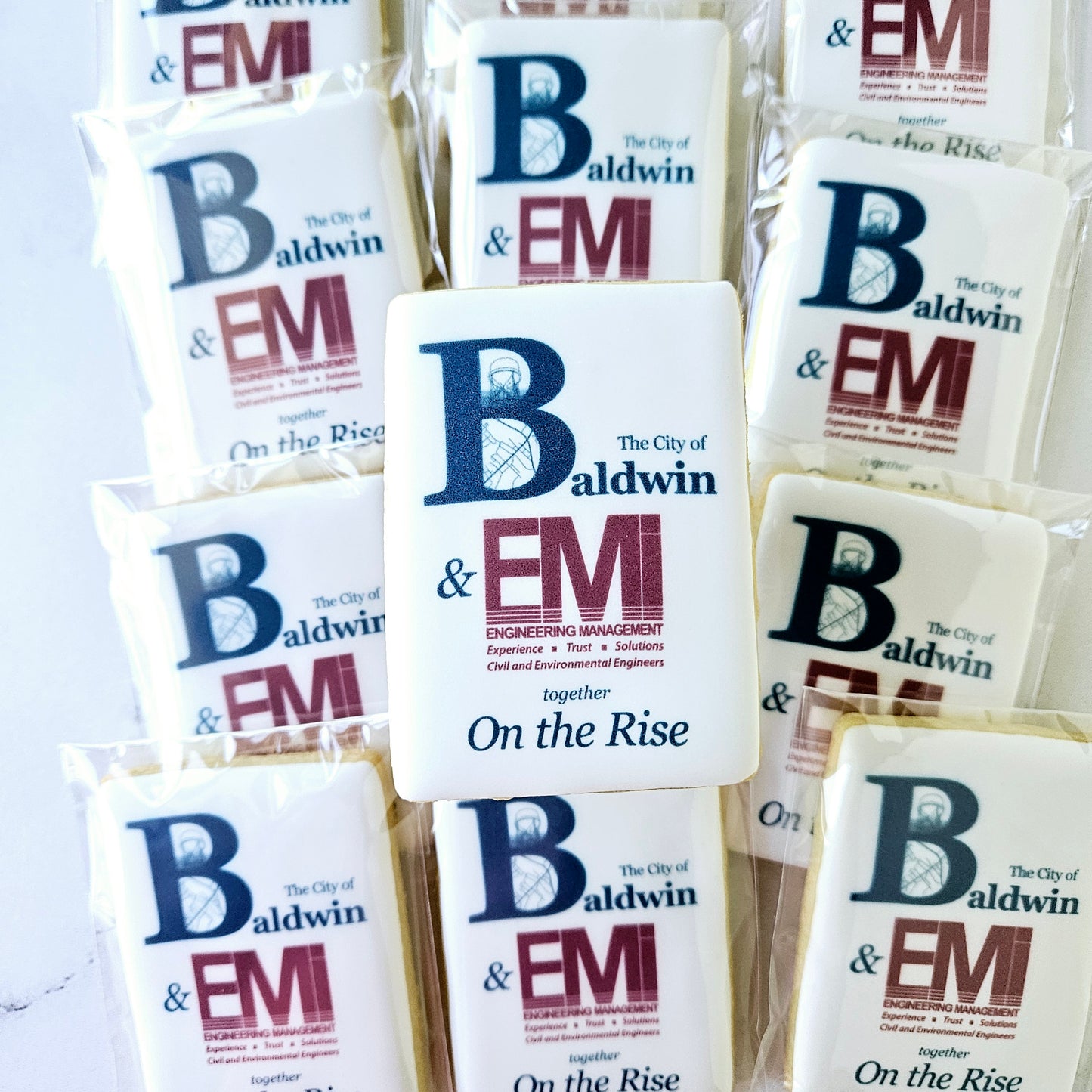 rectangle logo cookies, promotional item cookies