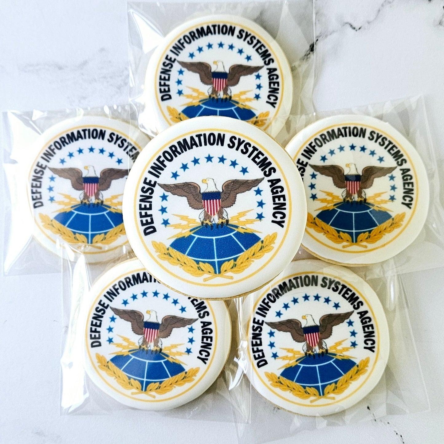 round logo cookies