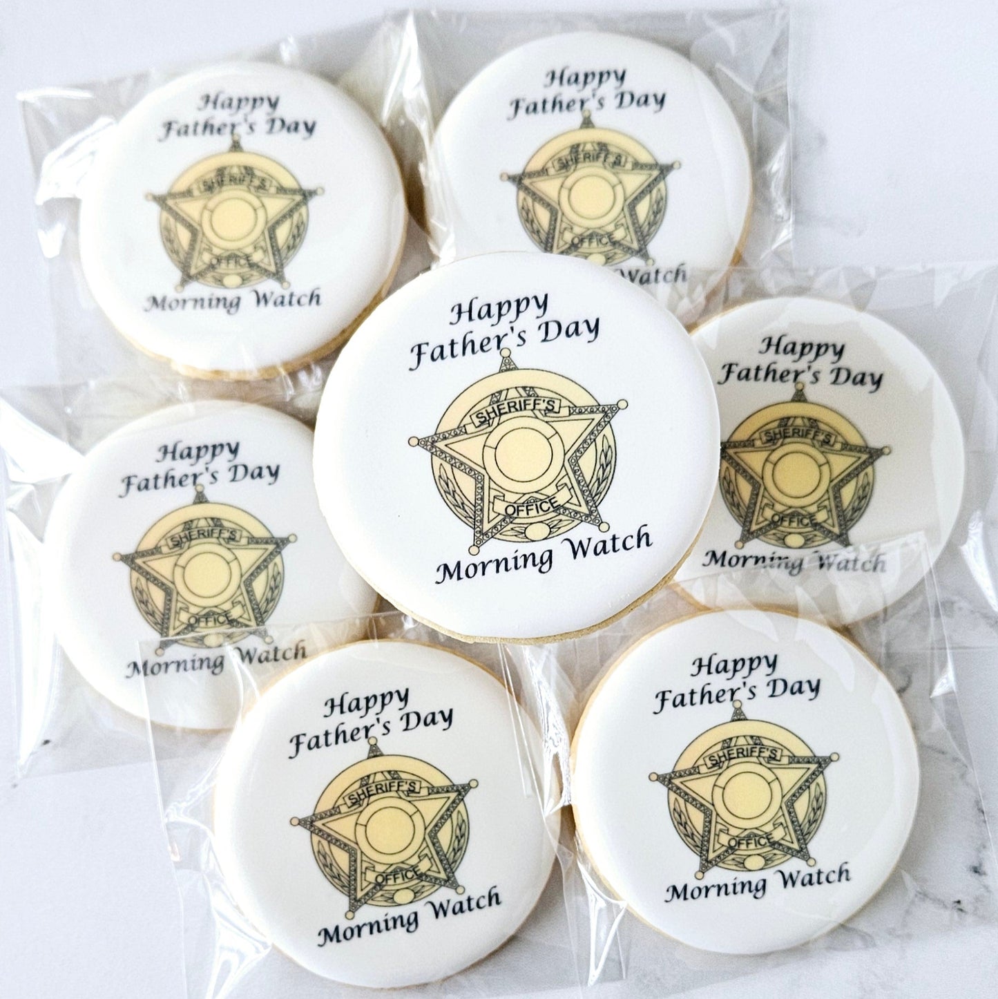 round logo cookies with happy father's day