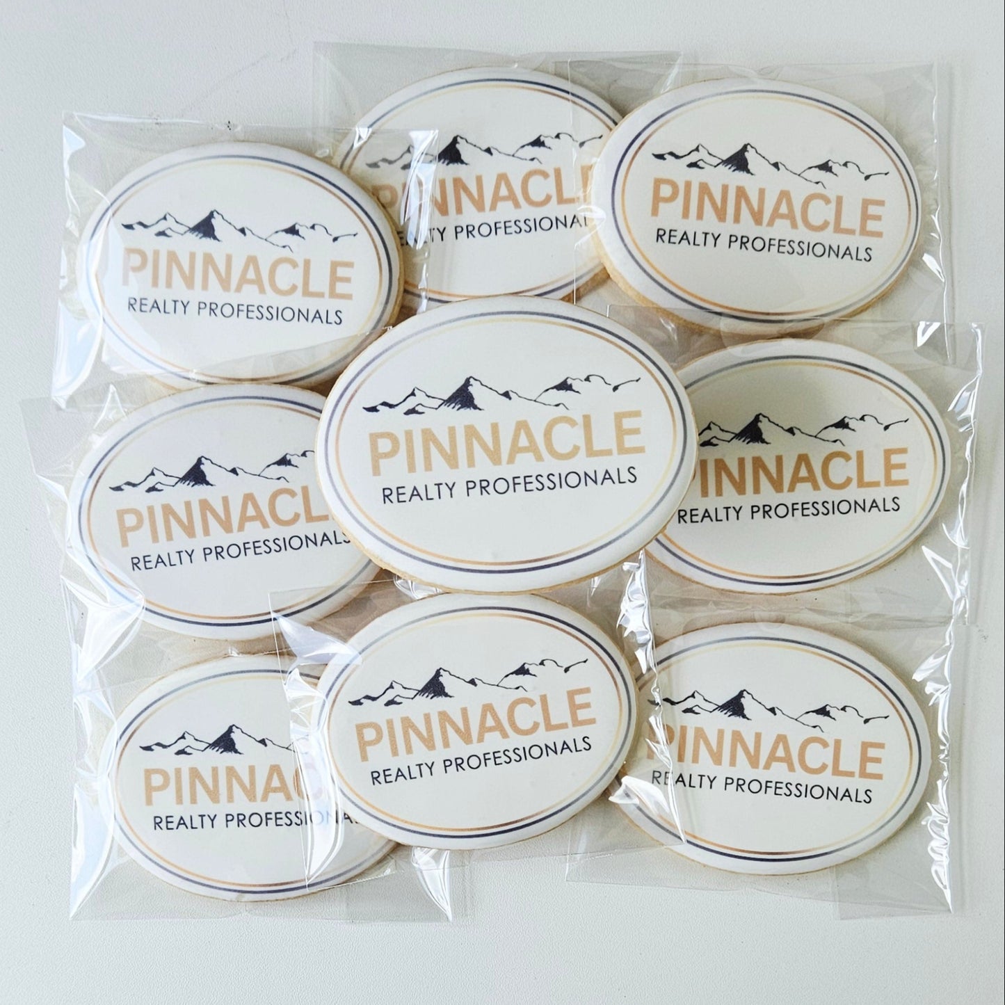 oval shaped logo cookies