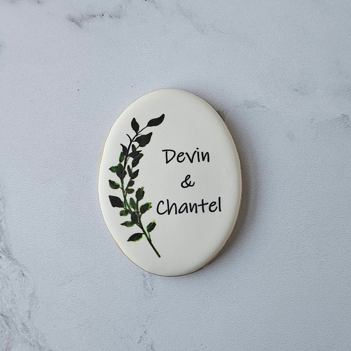 oval logo cookie wedding favor