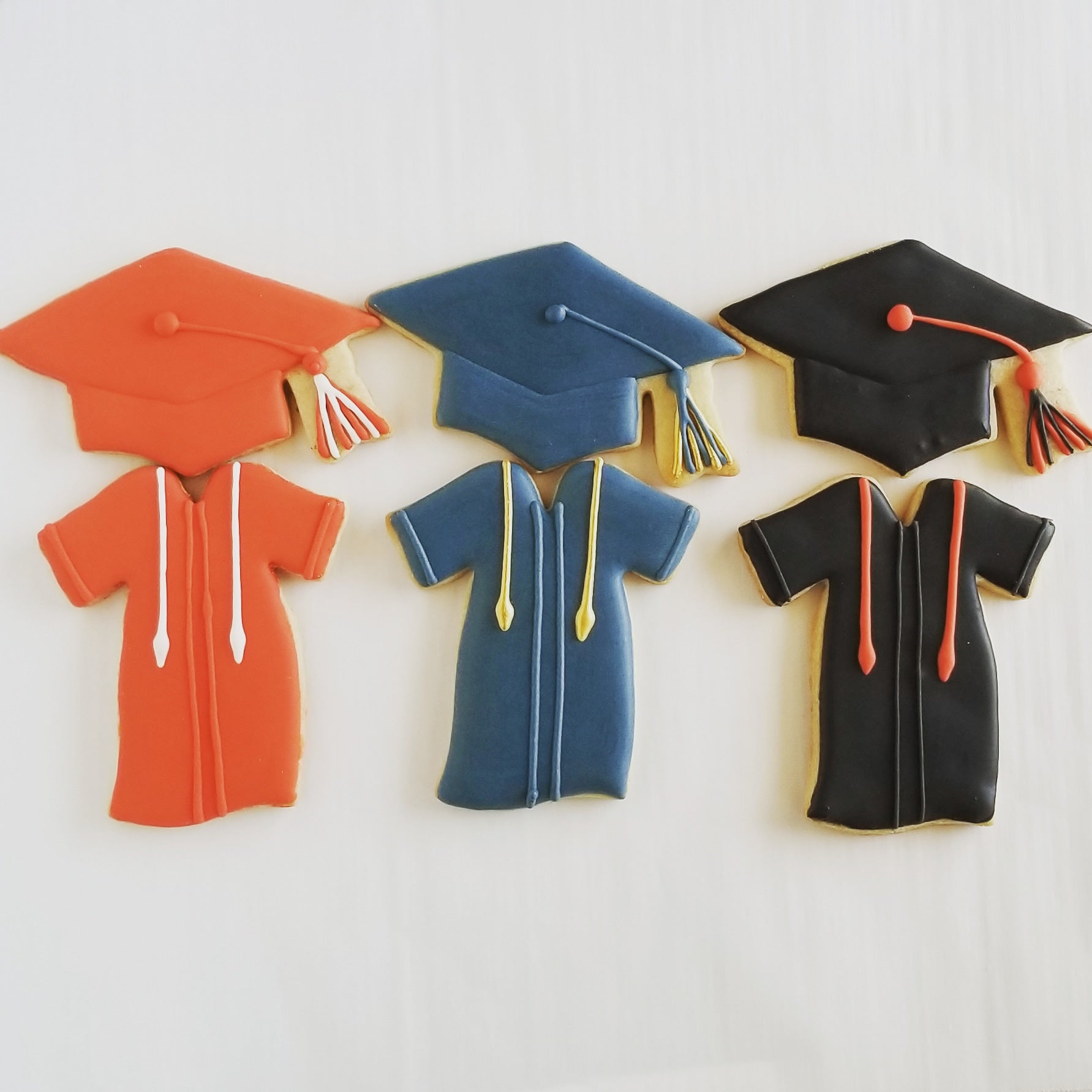 Graduation Sugar Cookies Cap & Gown Only - 12 pcs Graduation Sugar Cookies Cap & Gown Only - 12 pcs