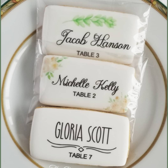 Edible Place Card Cookies The Dainty Plum LLC
