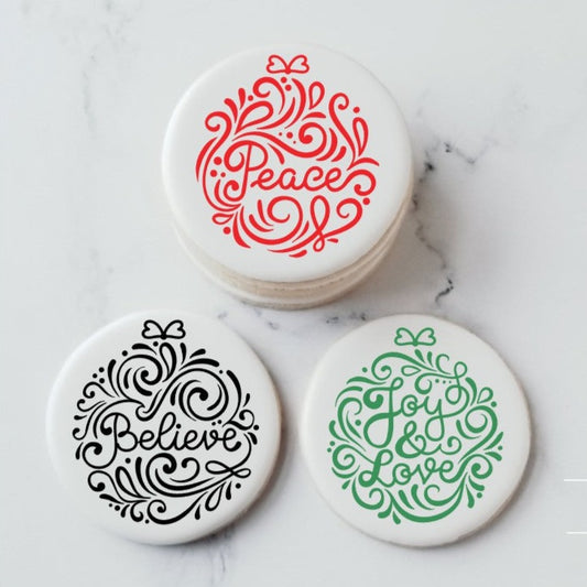 logo cookies, thank you cookies, direct print cookies, custom printed cookies, customer appreciation gift, client gift, hostess gift, atlanta cookies, custom cookies, Christmas cookies, holiday cookies, printed cookies, flourish ornament cookies