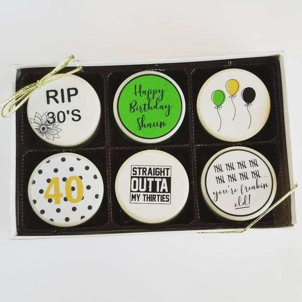 birthday cookies, birthday oreos, RIP 30's, RIP 40's, straight outta my thirties, straight outta my, birthday gift, hostess gift, employee gift, client gift, gift for man