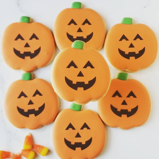 Halloween cookies, pumpkin cookies, jack-o-lantern cookies, Halloween party dessert