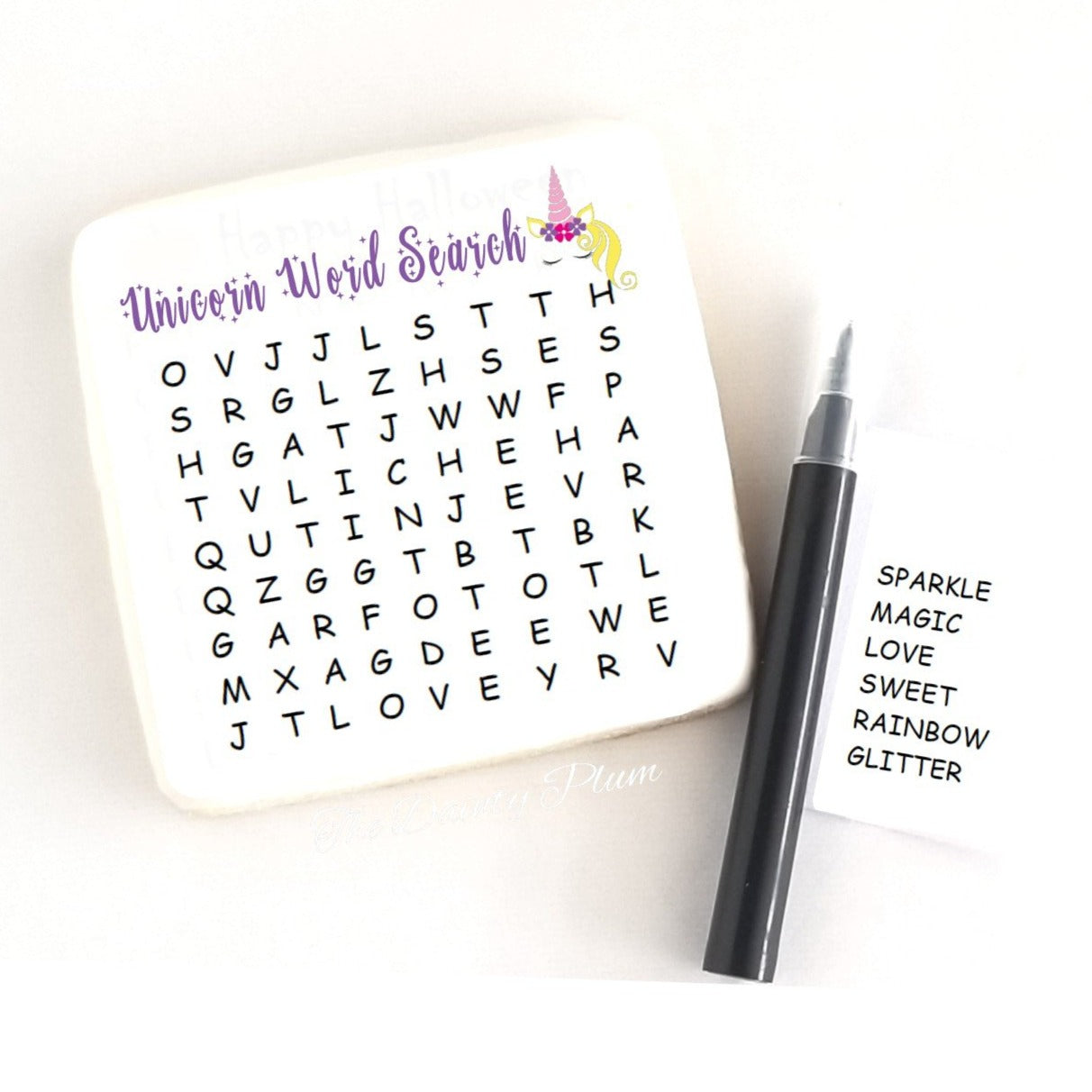 word search cookies unicorn