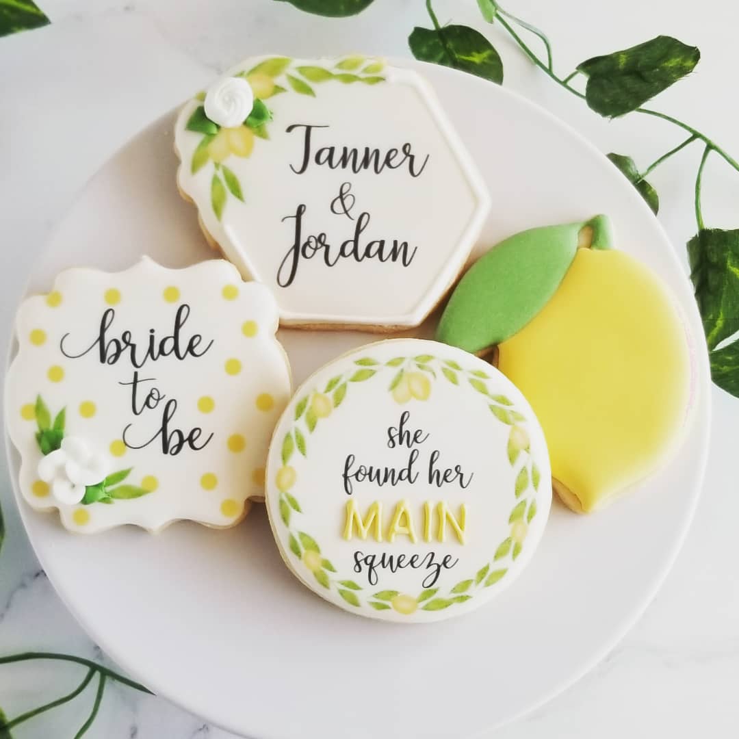 wedding bridal shower decorated cookies