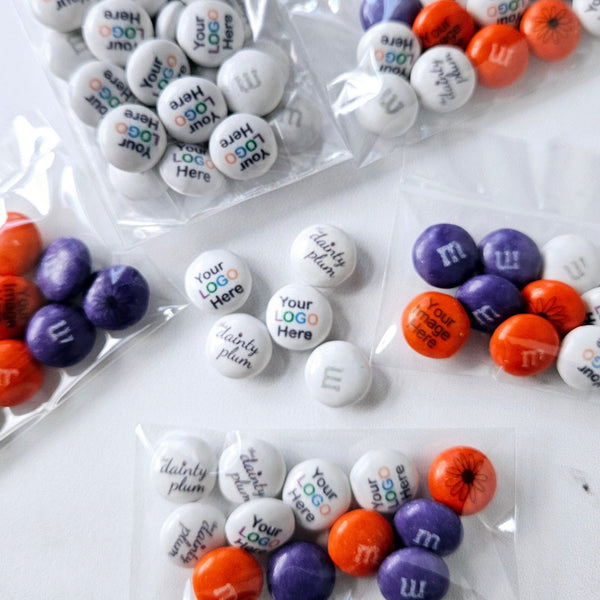 Custom Printed Candy Coated Chocolate Favors - 12 Pack