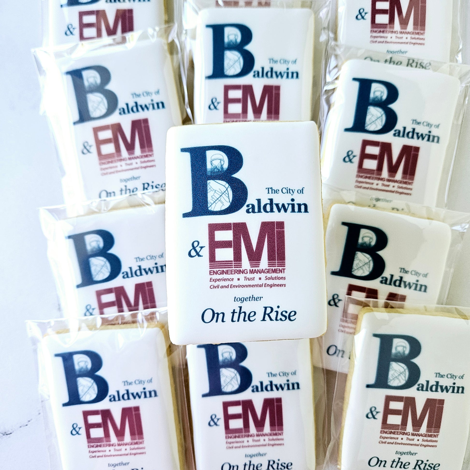 rectangle logo cookies, promotional item cookies