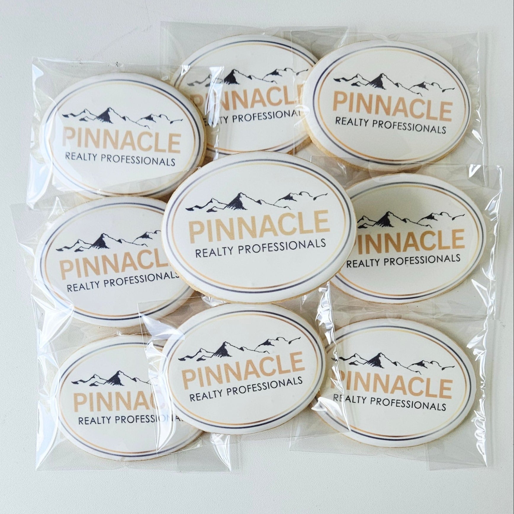 oval shaped logo cookies
