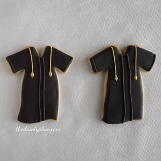 Graduation Sugar Cookies Cap & Gown Only - 12 pcs