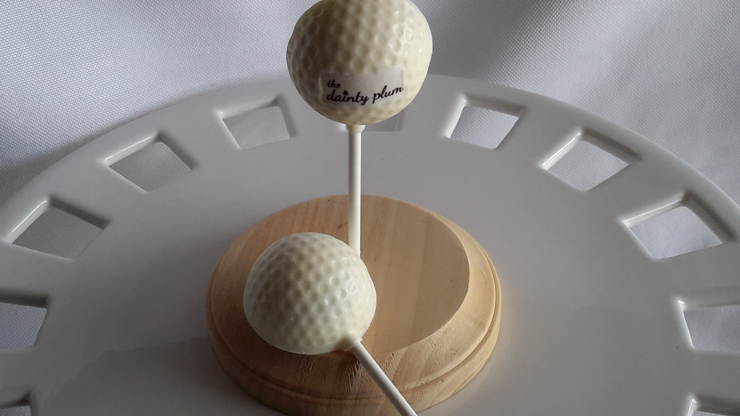 Chocolate Golf Ball Lollipops - 12 pcs