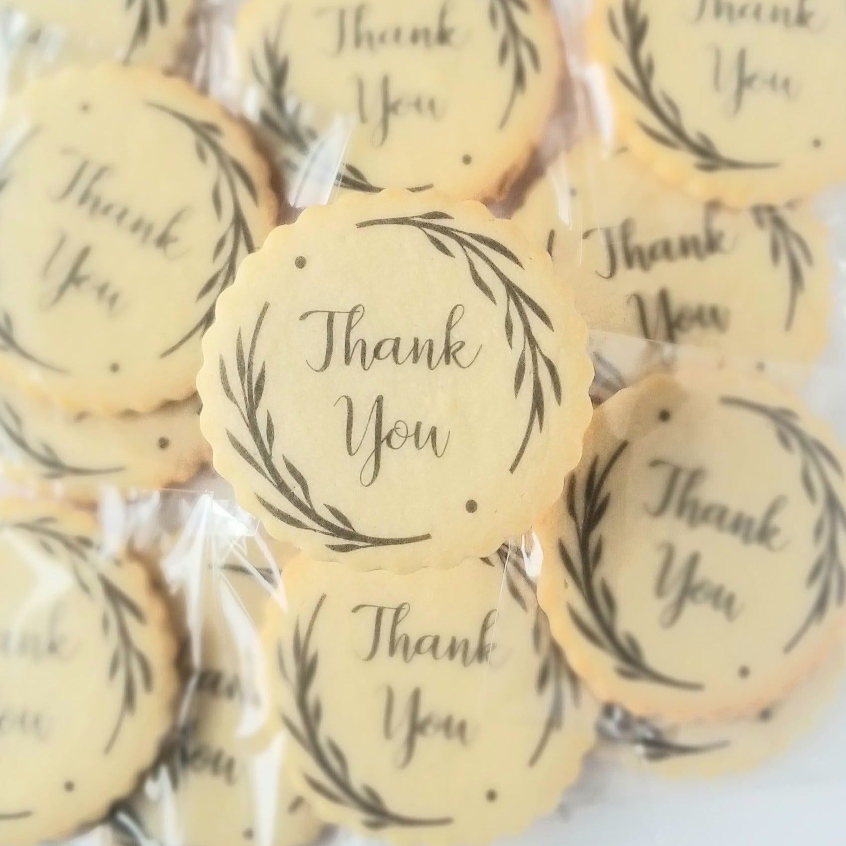 logo cookie, branded cookie, corporate cookie, edible image, thank you cookies, thank you shortbread cookies, printed cookies, customer appreciation, employee appreciation, shortbread cookies