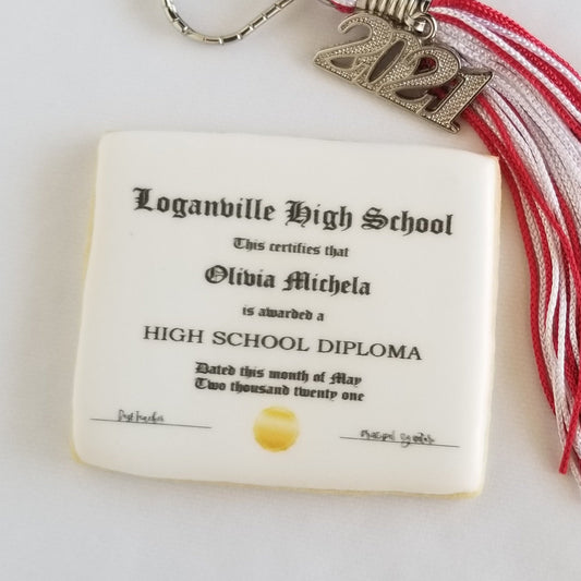 diploma cookies, graduation cookies, custom diploma cookies