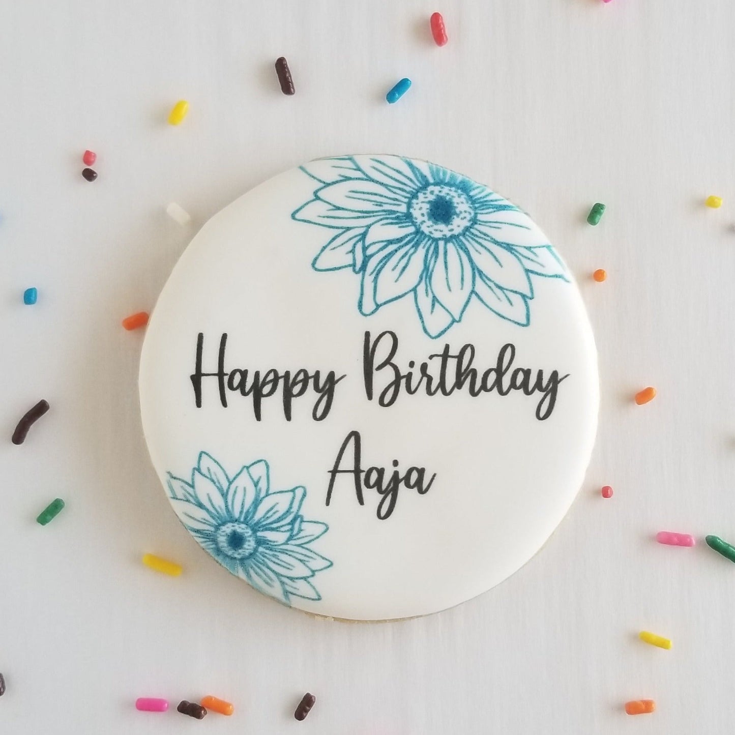 birthday cookies, printed cookies, printed birthday cookies, streamers cookies, edible image cookies, gifts for kids, client gifts, employee gift, sprinkle cookies, personalized cookies, custom printed cookies, logo cookies