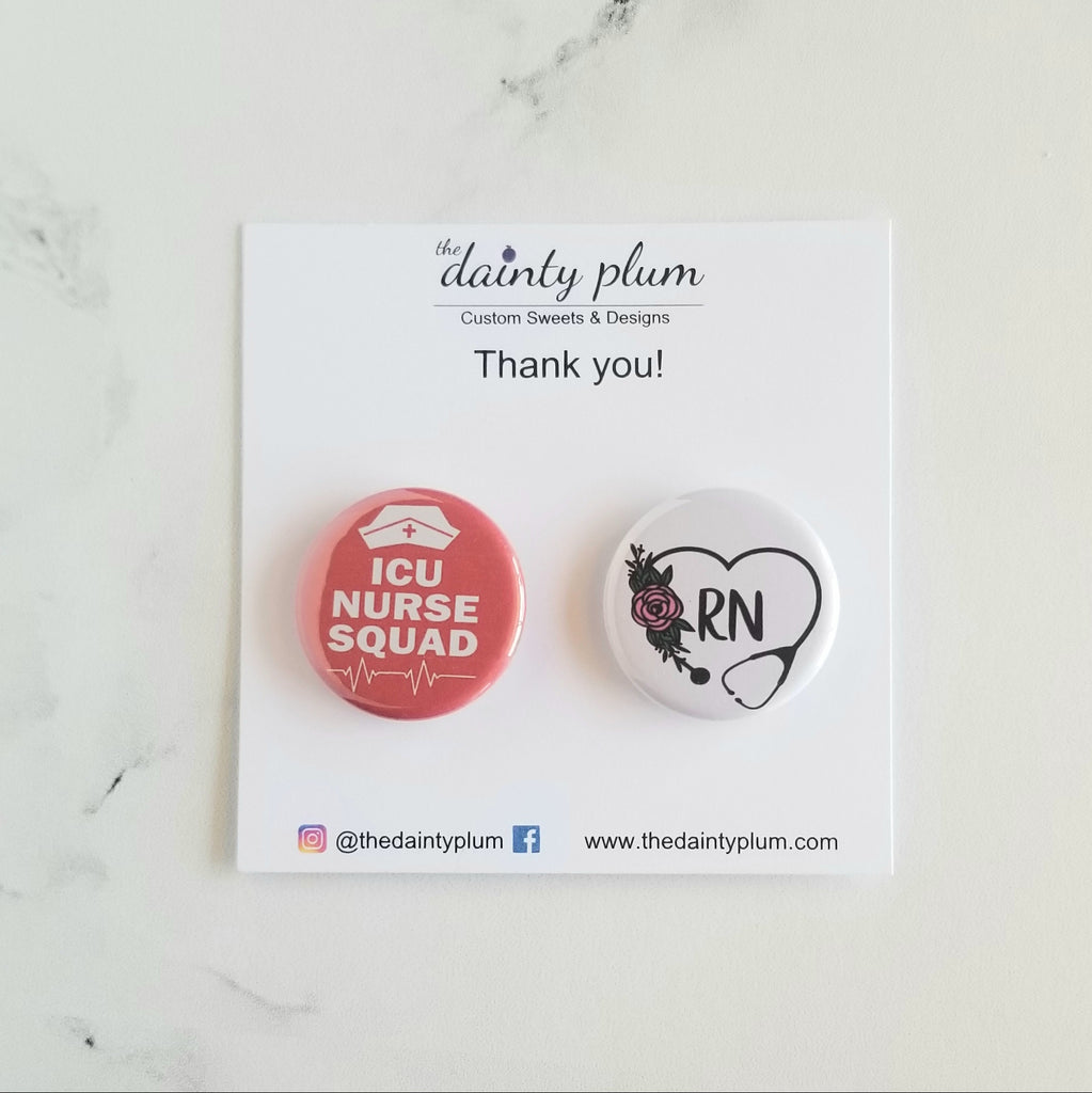 Nurse Button Pins (Single or 2 Pack) – The Dainty Plum, LLC