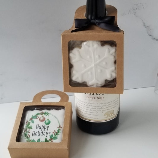 hostess gift, teacher gift, client gift, customer appreciation, bridal shower favor, wine bottle hanger, baby shower favor, baby shower bottle hanger, wedding favor, wedding bottle hanger, decorated cookies