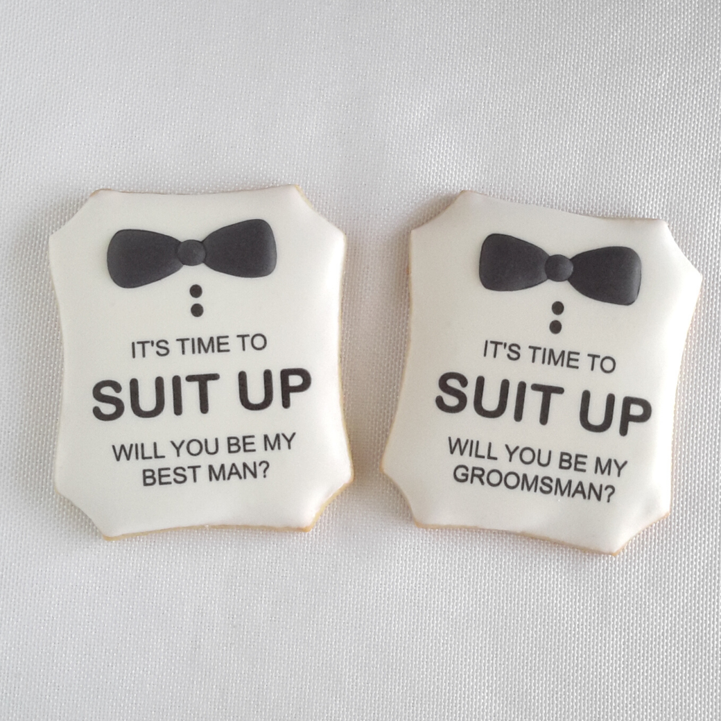 groomsman proposal cookies wedding