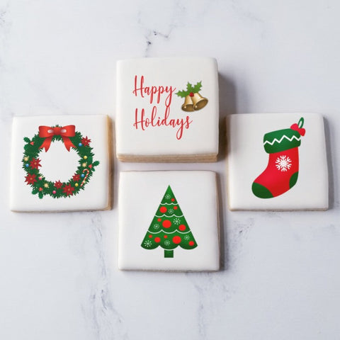 logo cookies, thank you cookies, direct print cookies, custom printed cookies, customer appreciation gift, client gift, hostess gift, atlanta cookies, custom cookies, Christmas cookies, holiday cookies