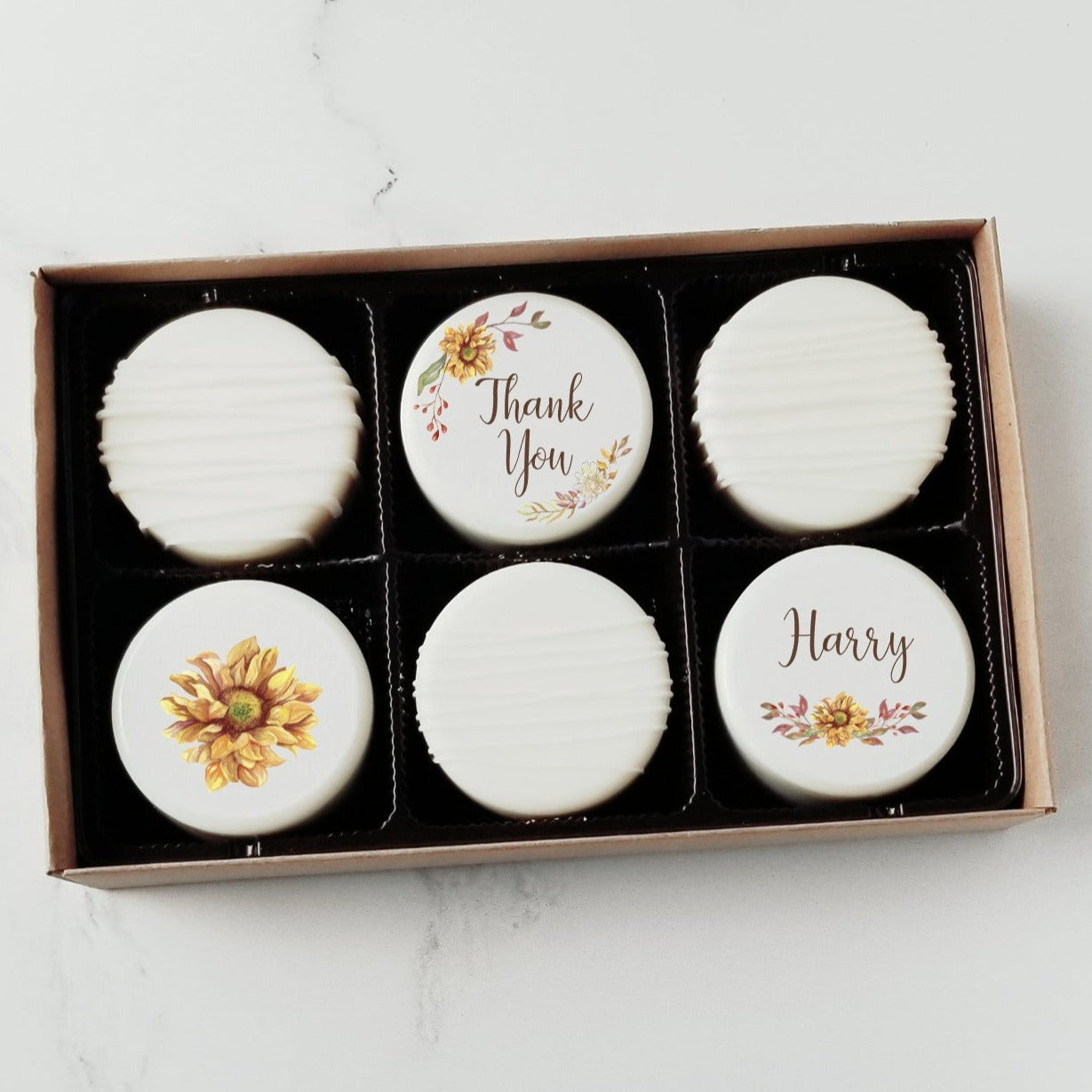 Chocolate Covered Oreo Gift Box (Sunflower) - 6 Count