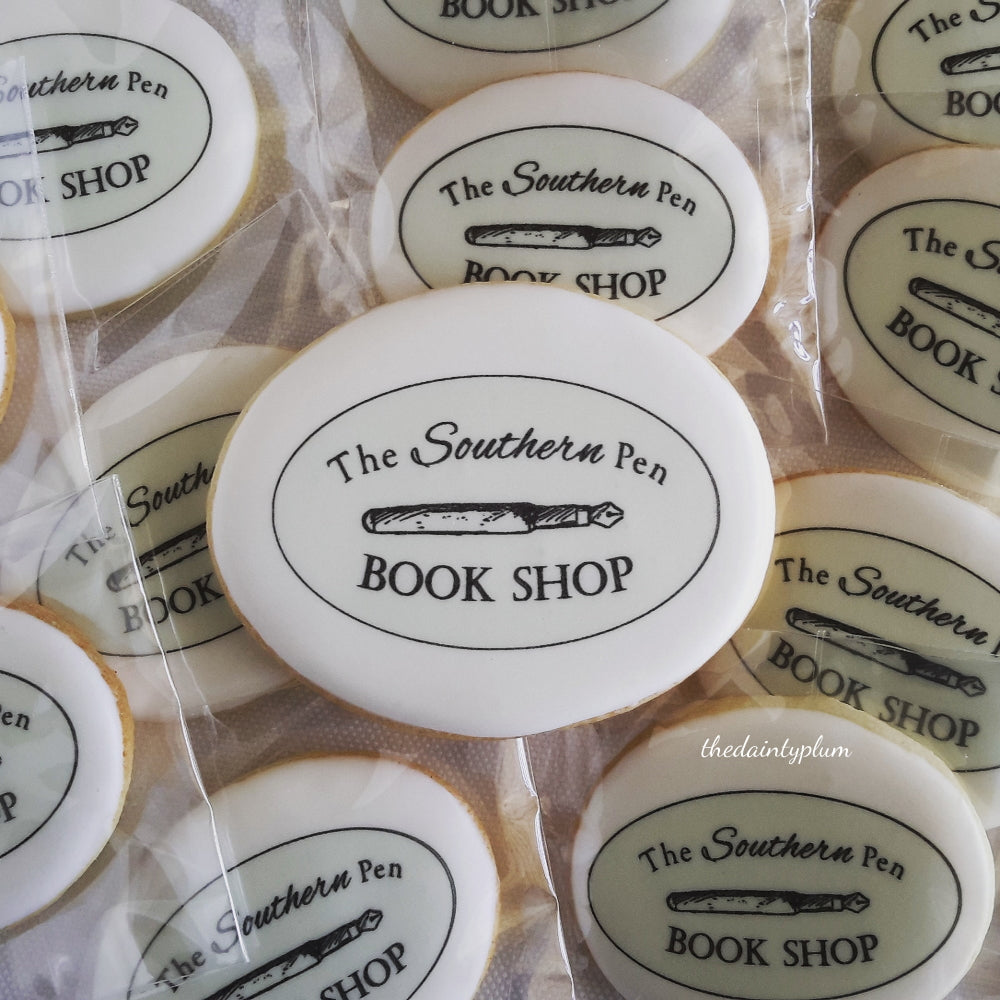 oval logo cookies, direct print cookies, edible image cookies, logo cookie, branded cookie, corporate cookie, direct print cookies, edible image cookies