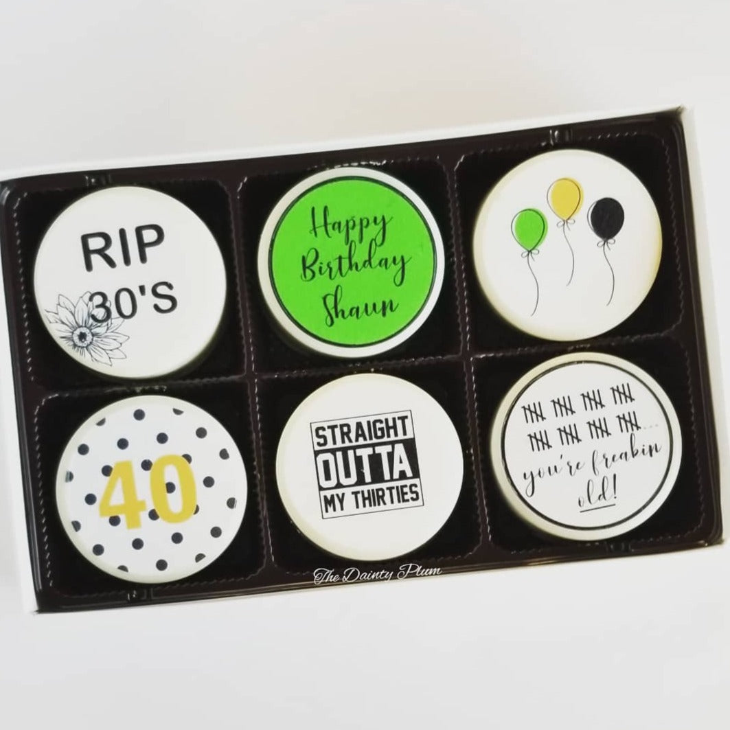 birthday cookies, birthday oreos, RIP 30's, RIP 40's, straight outta my thirties, straight outta my, birthday gift, hostess gift, employee gift, client gift, gift for man