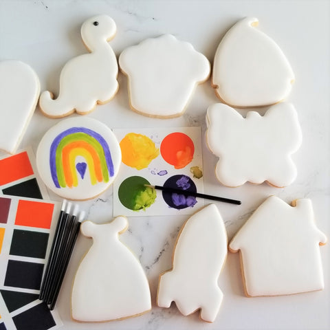 paint your own cookies, watercolor cookies, paint cookies
