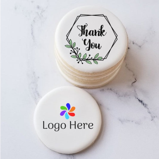 logo cookies, thank you cookies, direct print cookies, custom printed cookies, customer appreciation gift, client gift, hostess gift, atlanta cookies, custom cookies