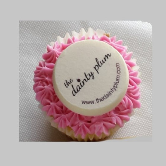 chocolate cupcake topper, logo cupcake topper, branded sweets