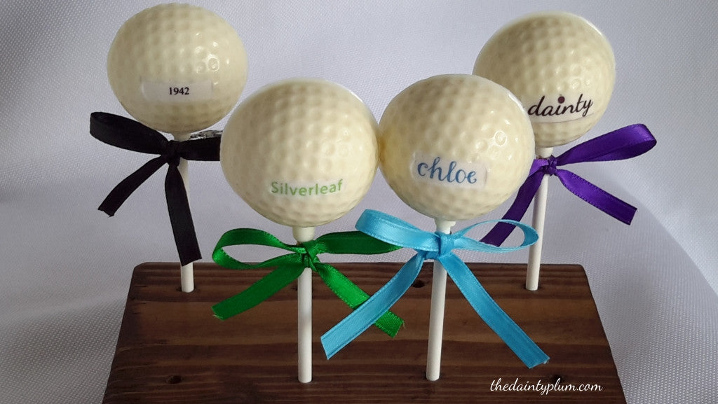 Chocolate Golf Ball Lollipops - 12 pcs