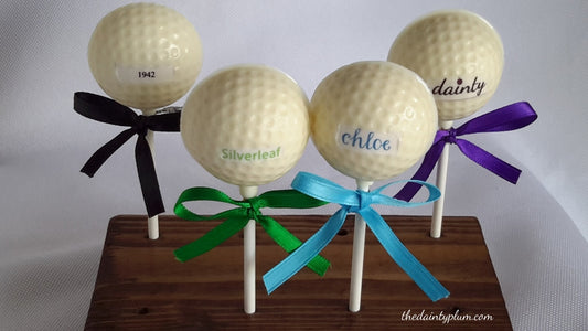 Chocolate Golf Ball Lollipops - 12 pcs