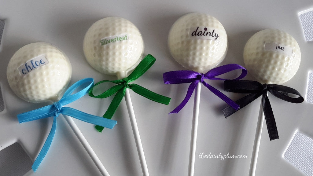 Chocolate Golf Ball Lollipops - 12 pcs