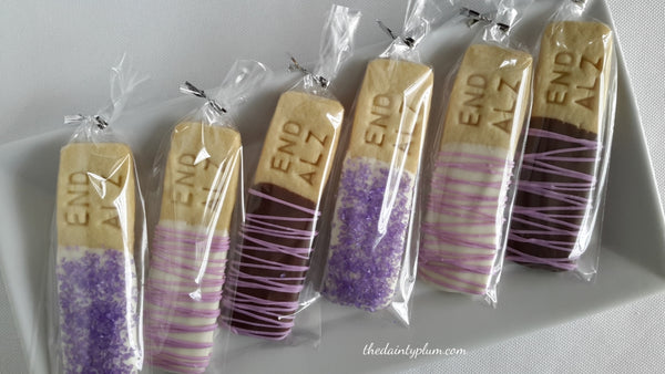 Letter Pressed Cookie Sticks Dipped in Chocolate - 12 pcs