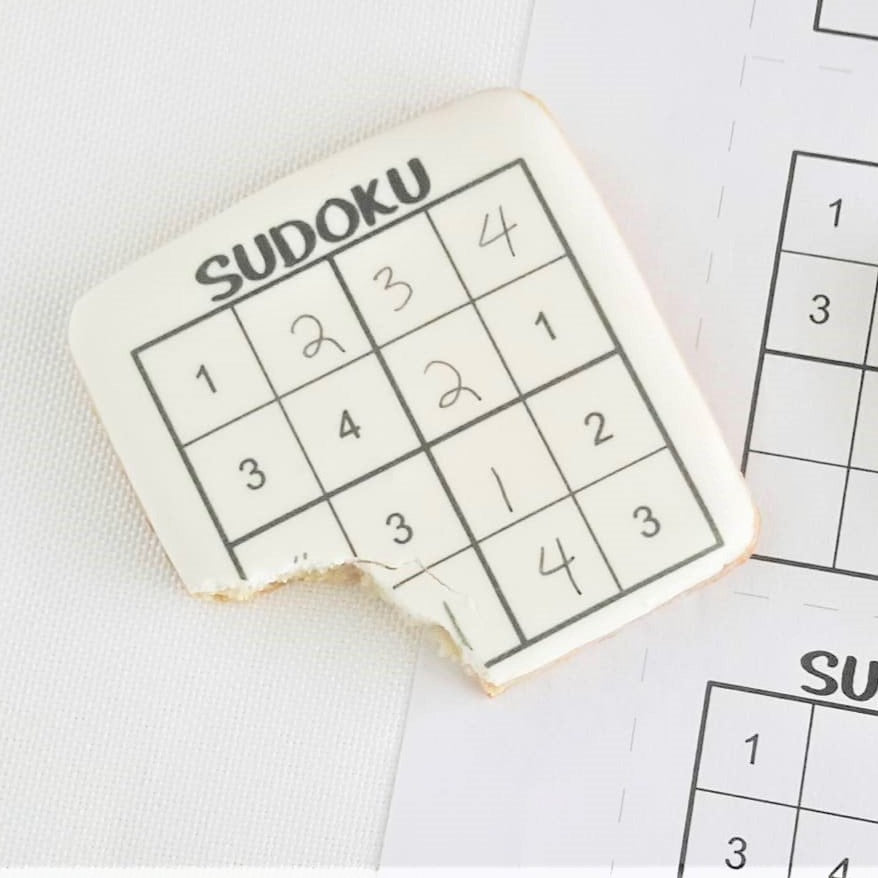 sudoku cookie, edible puzzle, edible sudoku puzzle, puzzle you can eat
