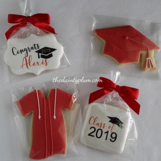 Graduation Sugar Cookies w/Cap & Gown - 12 pcs
